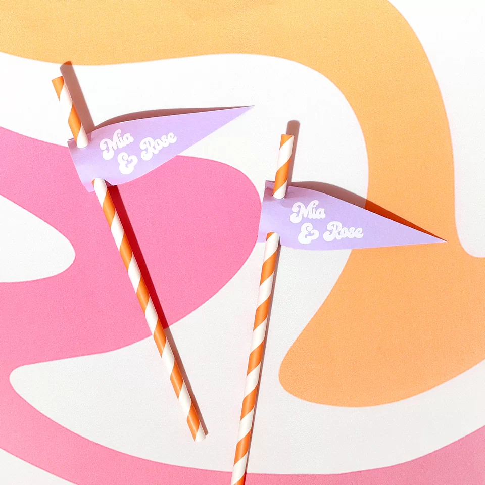 Mod Mediterranean Retro Straw Tag