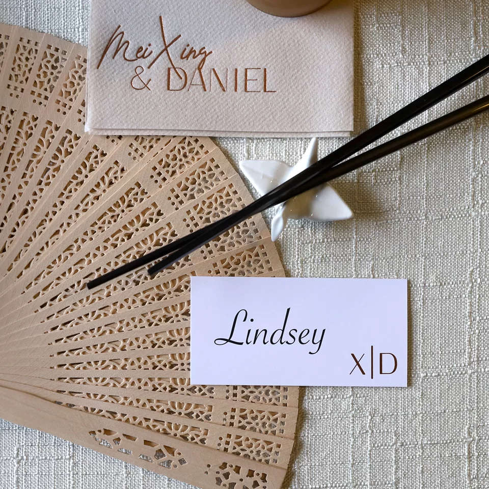 White Lotus Wedding Place Card