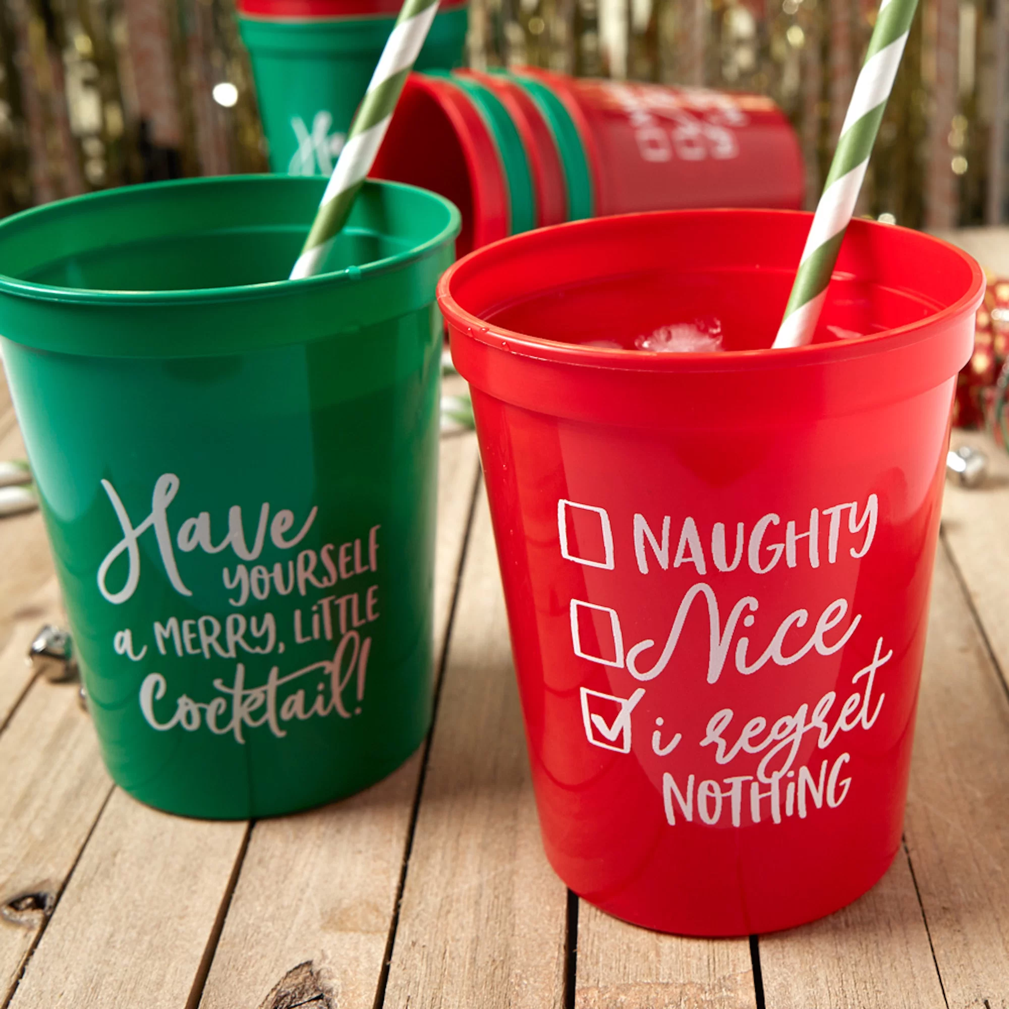 Naughty and Nice Stadium Party Cups