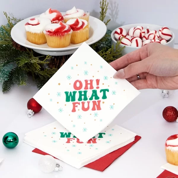Oh What Fun paper napkin
