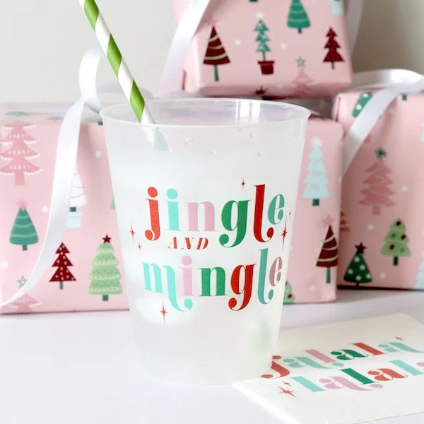 Jingle and Mingle party cup design