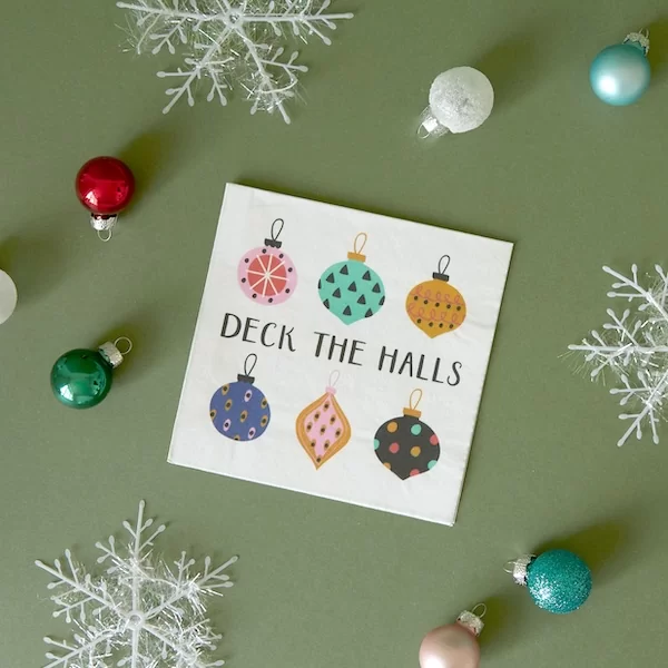 Deck the Halls Christmas party napkins