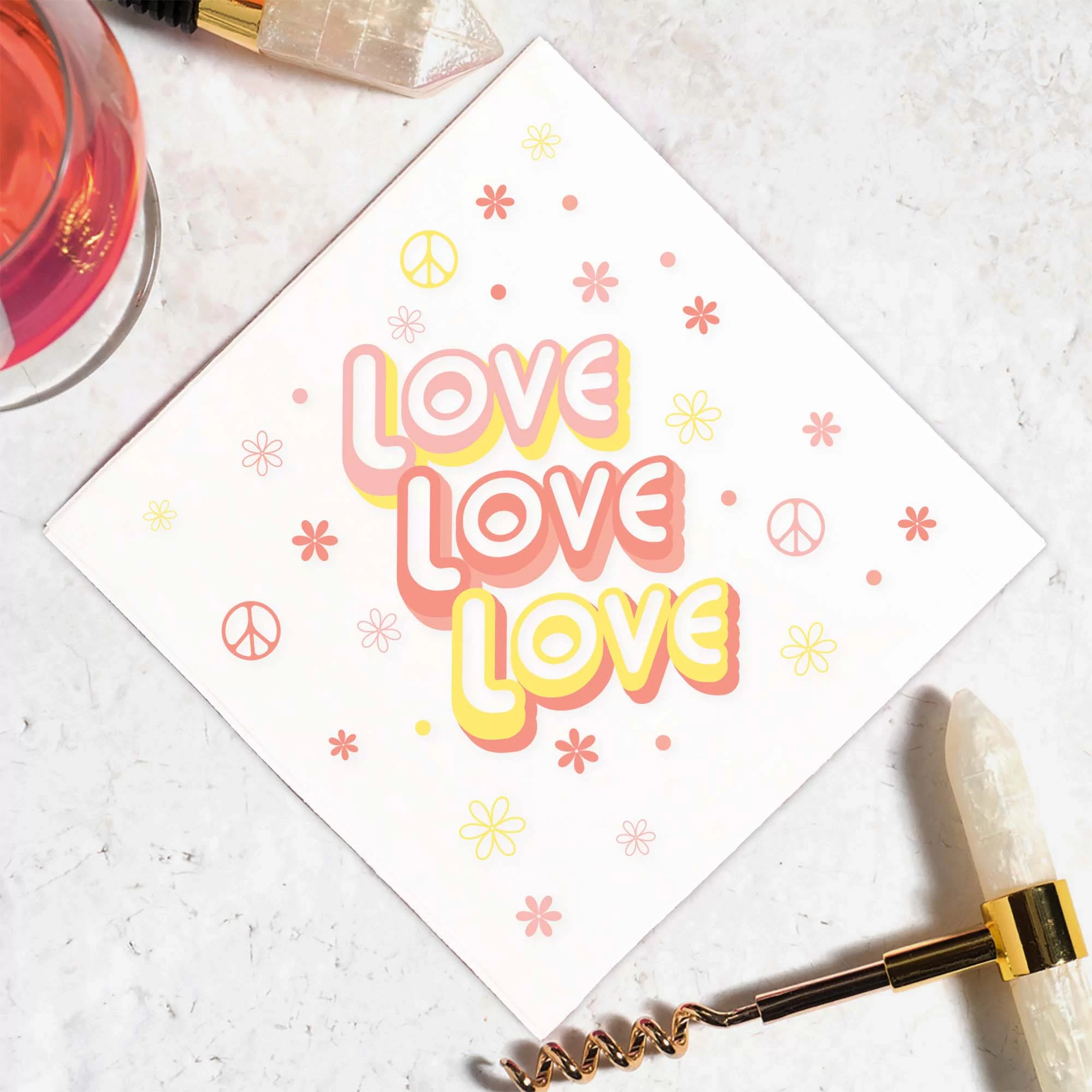 Love Love Love Pink Lemonade Photo Cocktail Napkins - Pack of 20 or 50