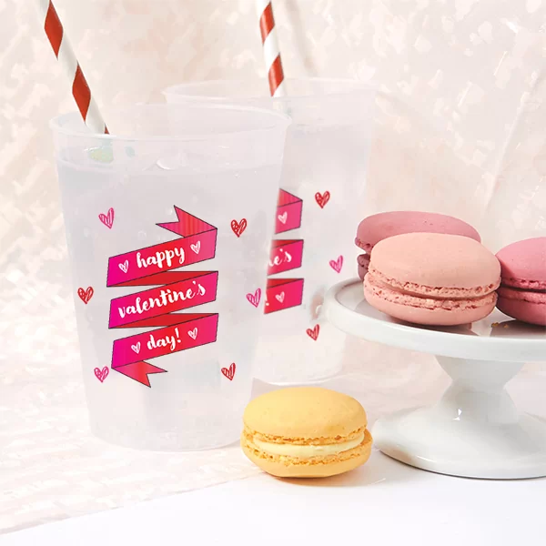 Valentines Day banner cups