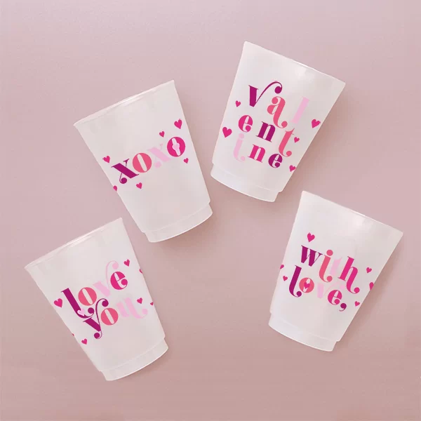 Valentine party frost flex cups