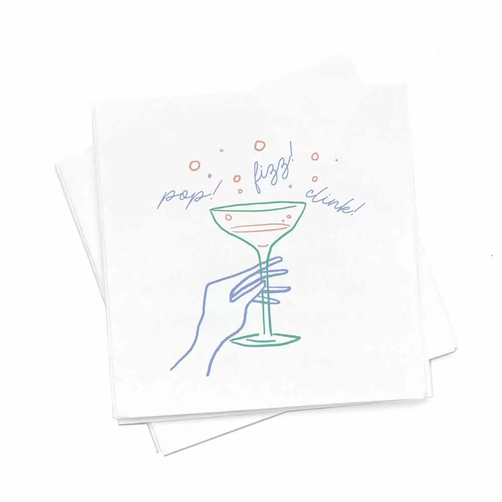 Champagne Pop, Fizz, Clink Photo Cocktail Napkins - Pack of 20 or 50