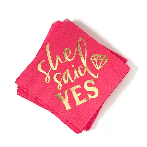 She Said Yes Cocktail Napkins - 20 or 50 Pack