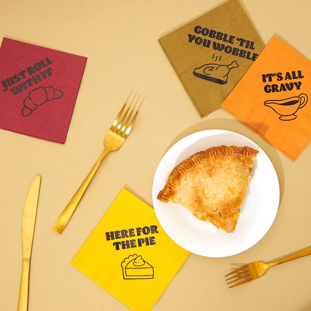 Thanksgiving puns cocktail set