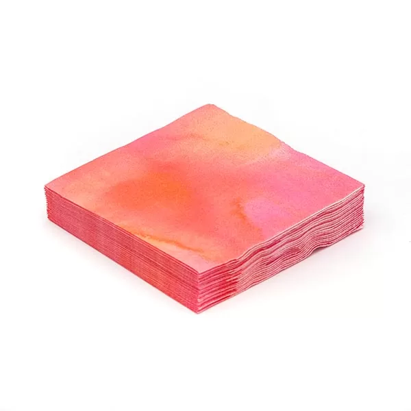 Watercolor Hibiscus stack of napkins