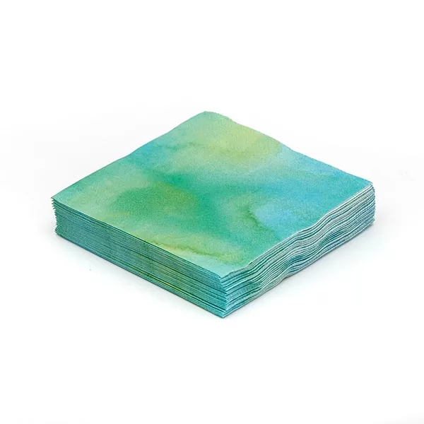 Watercolor Seaglass stack of napkins
