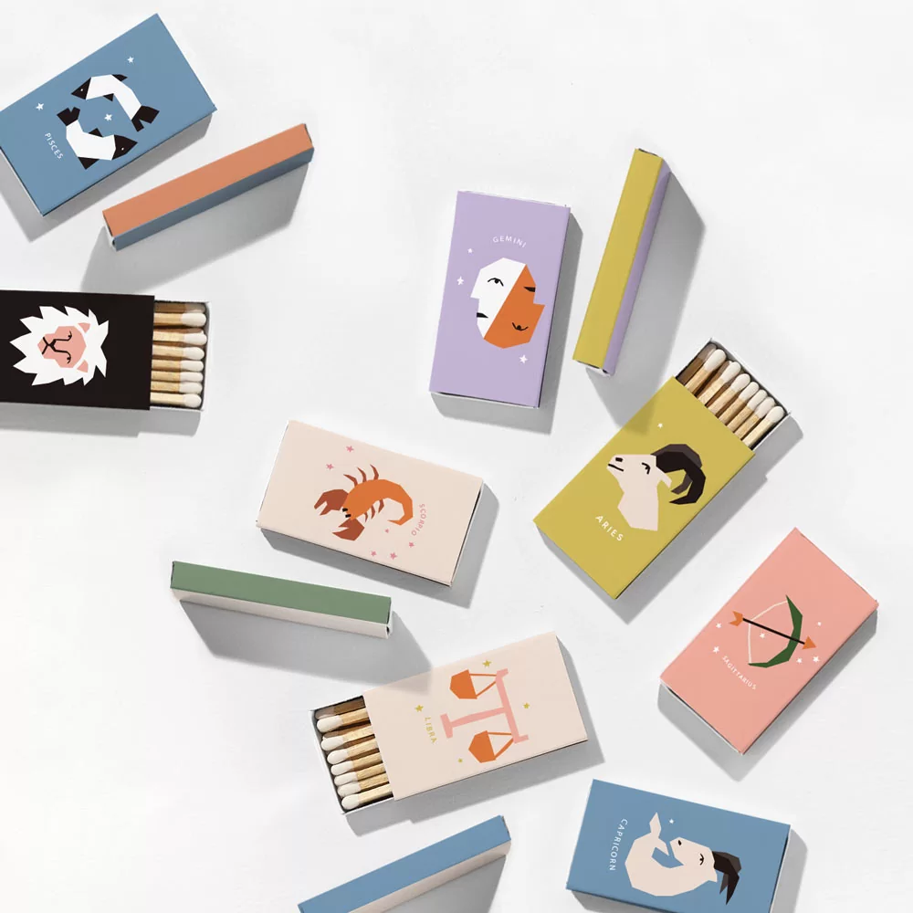 Color Pop Zodiac Matchboxes