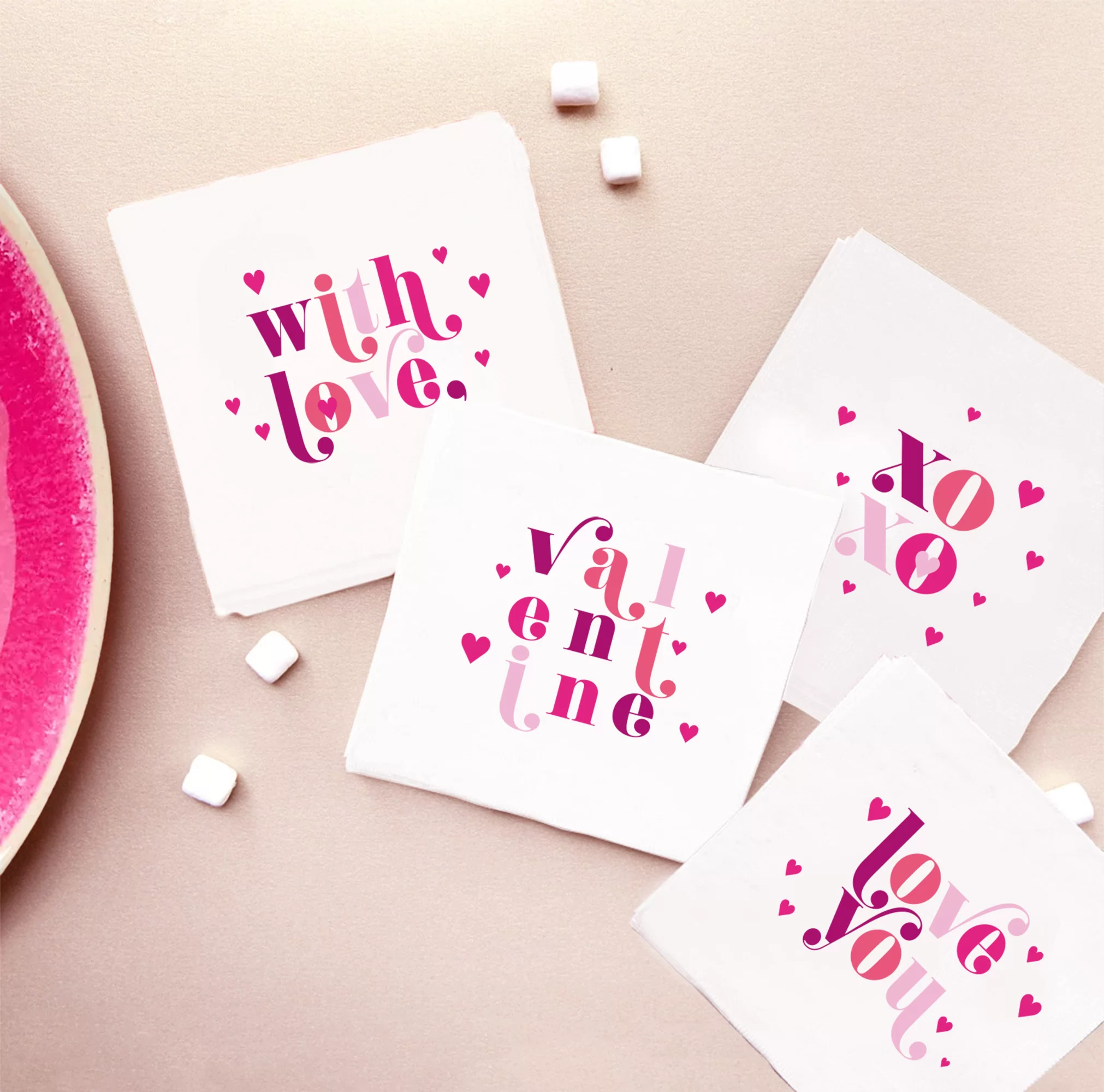 valentines photo napkin