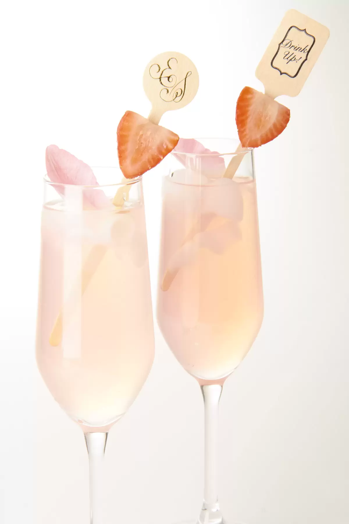 Valentines Day fruit and champagne 