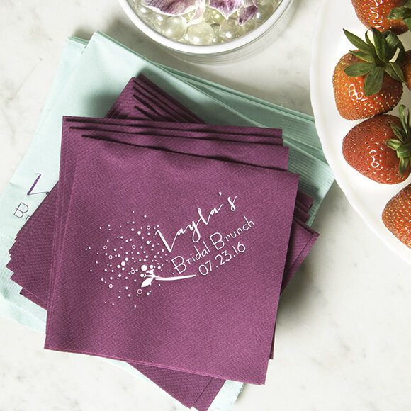 Linen Like Personalized Cocktail Napkins