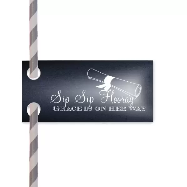 Graduation Straw Flags