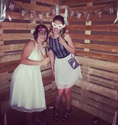 Rustic wedding photo booth