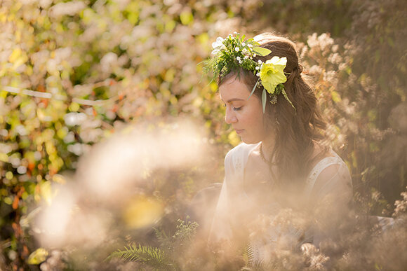 Fall Wedding with Flower Crown