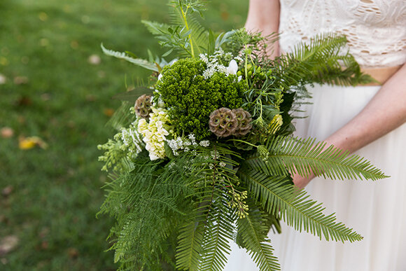 Fall Wedding Bouquet with Ferns