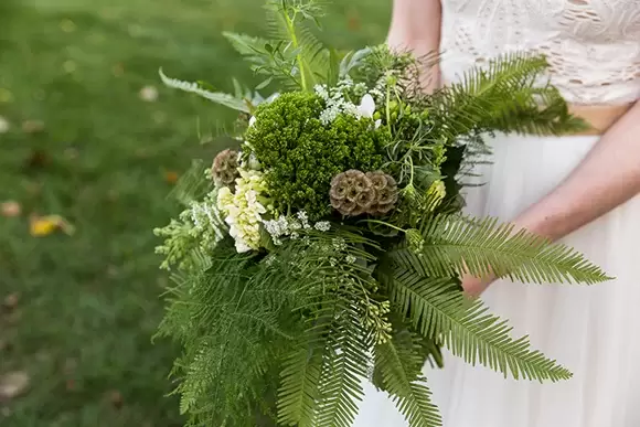 Fall Wedding Bouquet with Ferns
