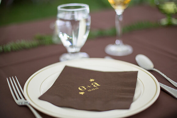 Foil Stamped Personalized Wedding Napkin