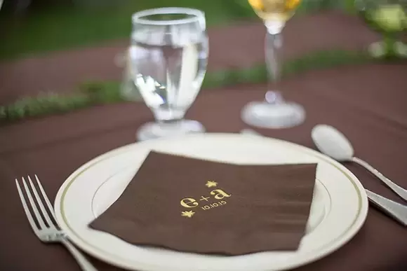 Foil Stamped Personalized Wedding Napkin