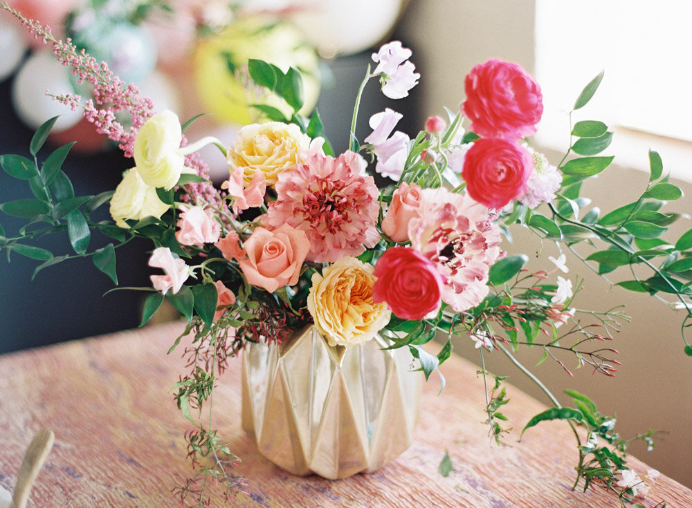 beautiful spring arranged flowers