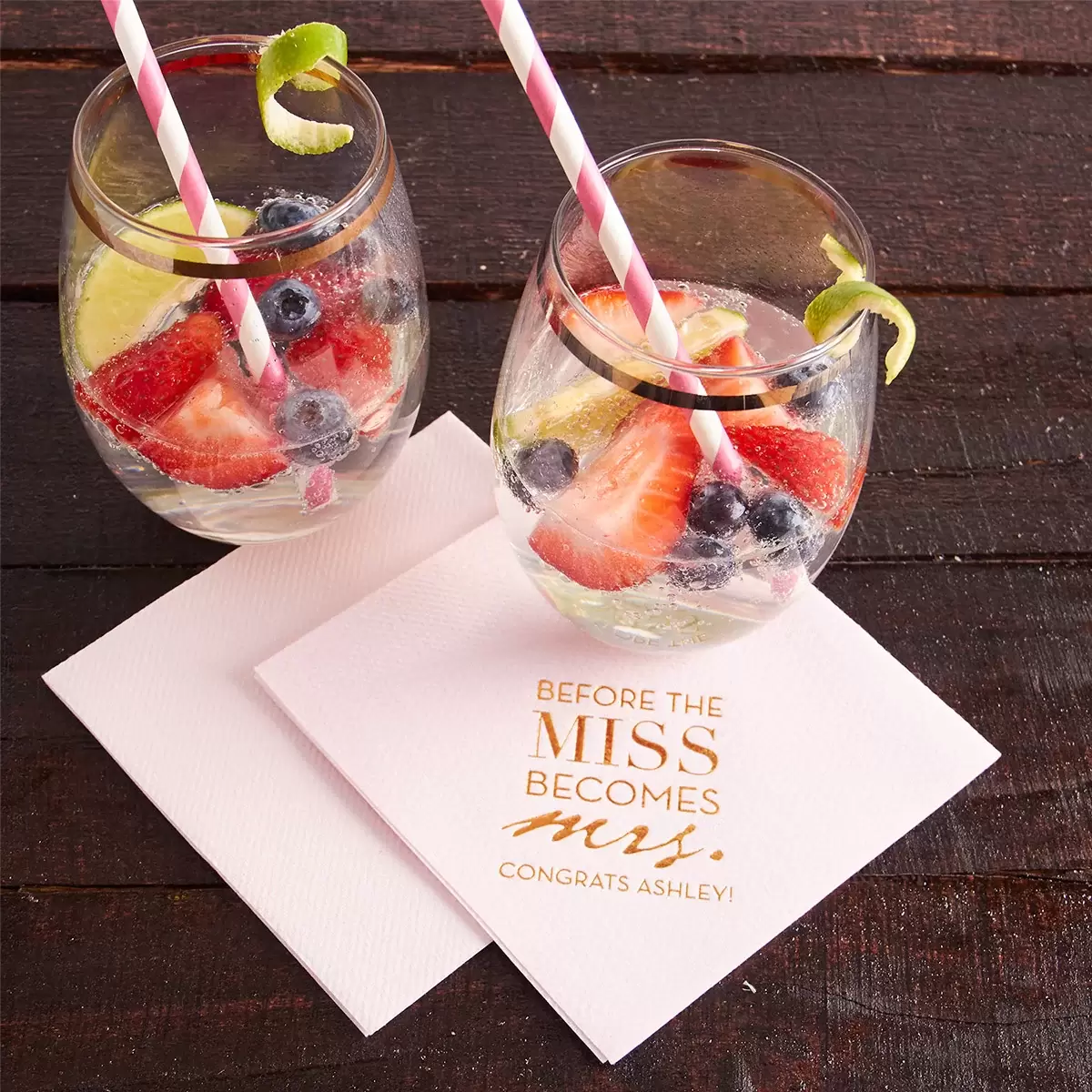 personalized cocktail napkin for a bachelorette weekend
