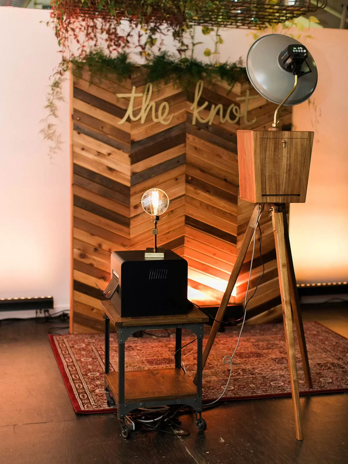 industrial wooden photo booth