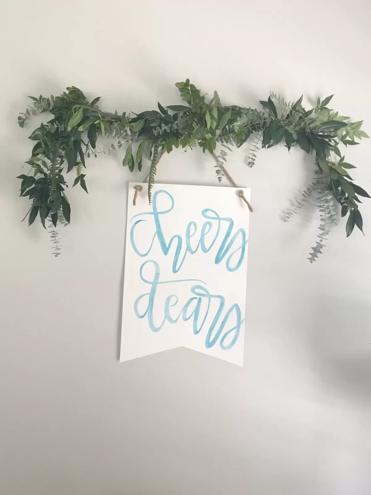 watercolor banner with DIY garland