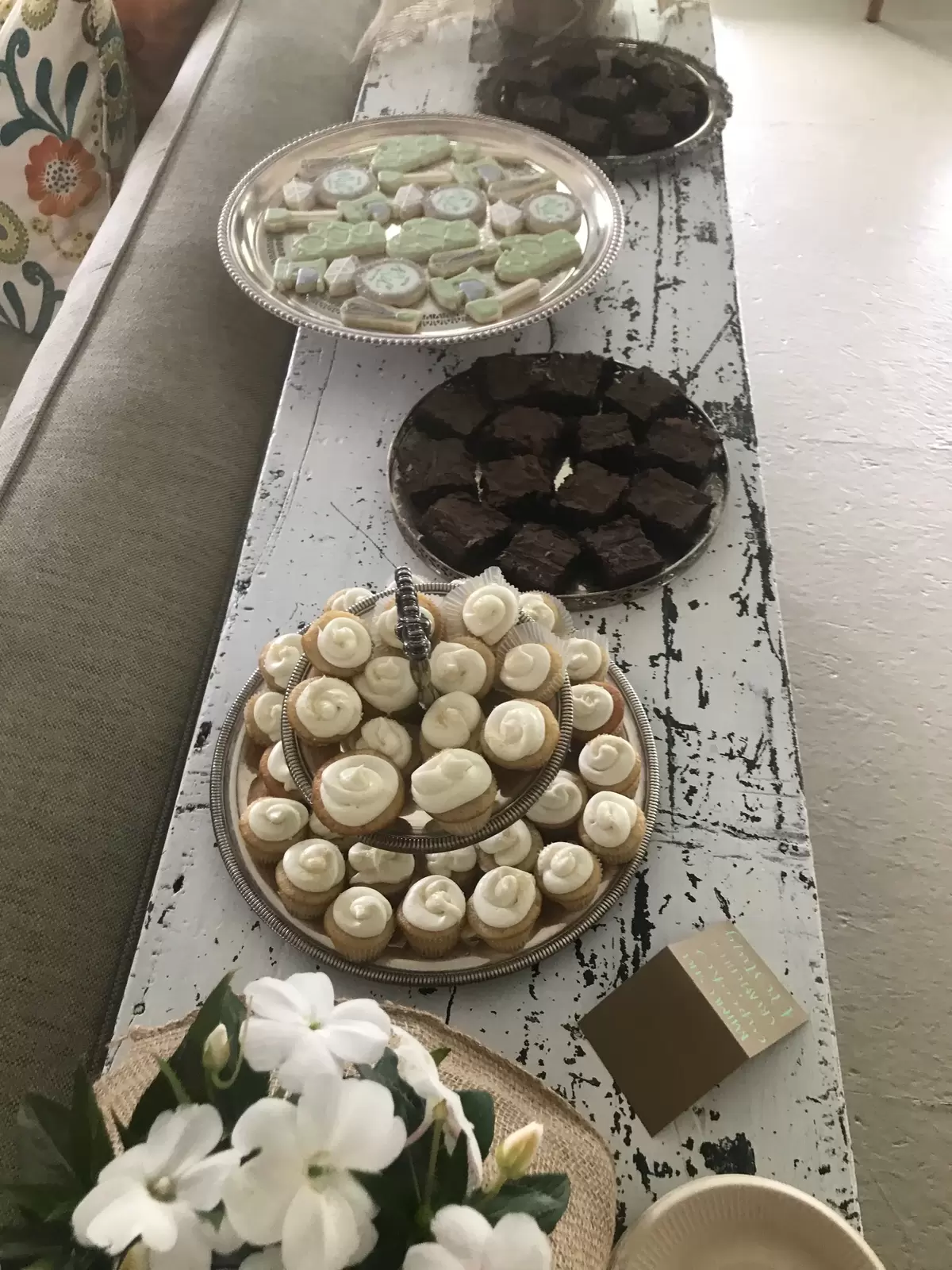 bridal shower desserts with custom cookies