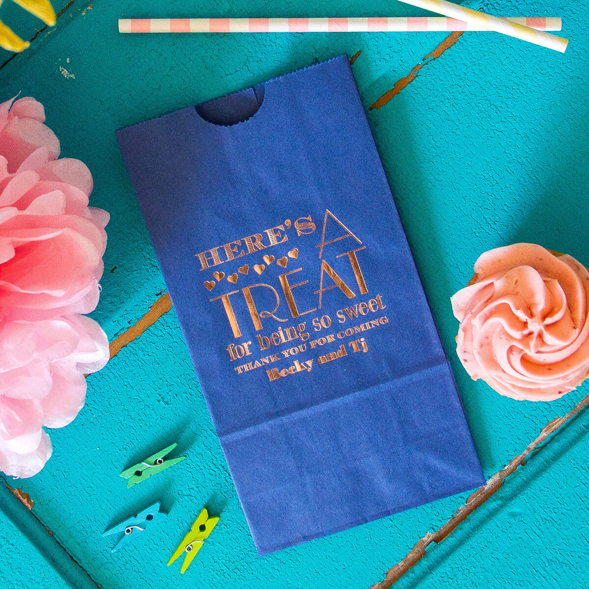 custom goodie bag with foil stamping for personalized party favors and gifts
