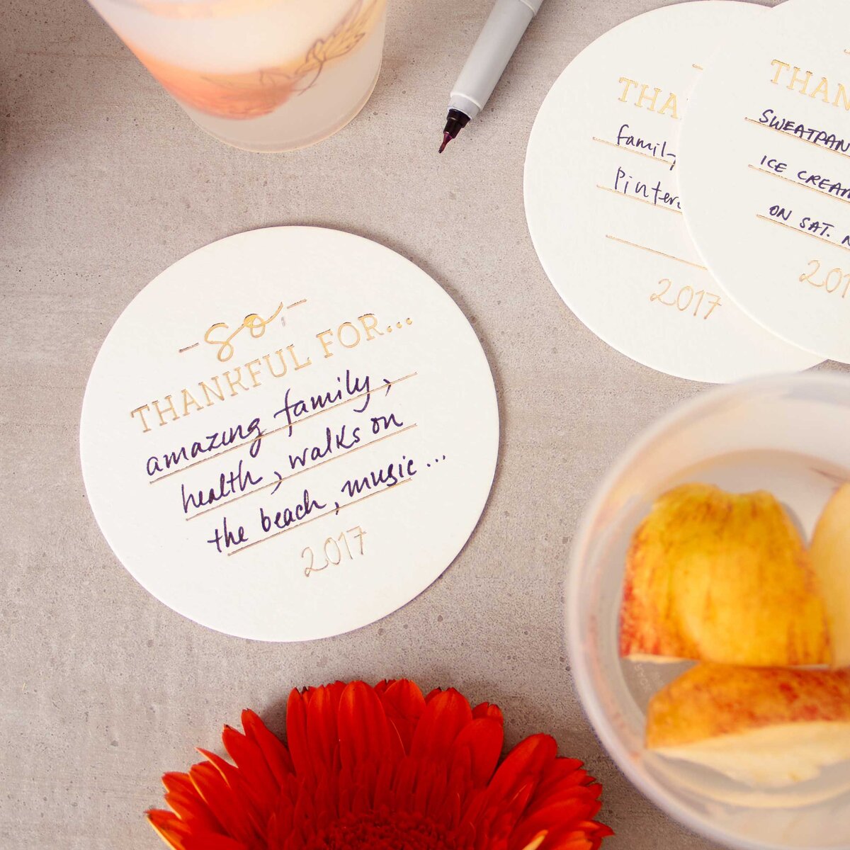 custom coasters to make a grateful for list