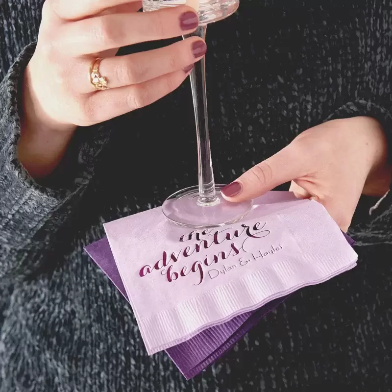 ultra violet themed cocktail napkins