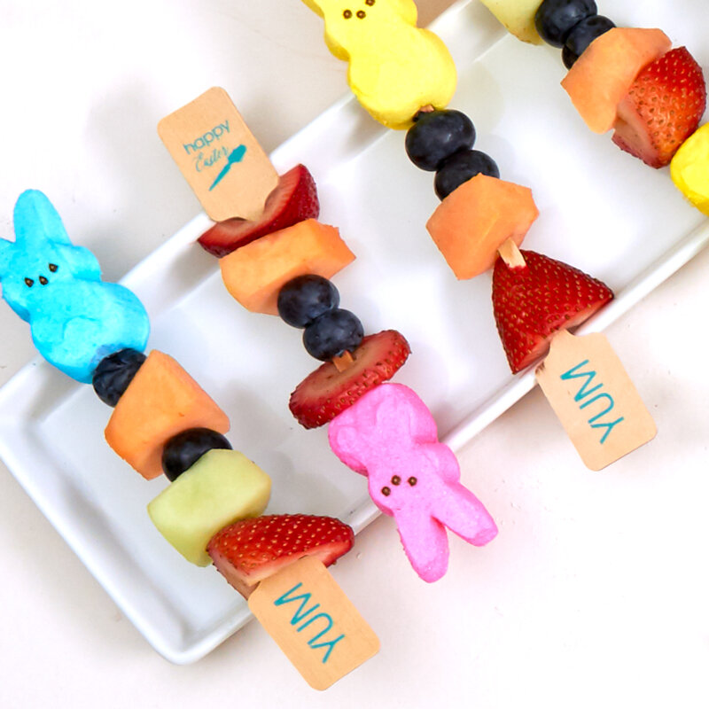Easter fruit kebobs with peeps