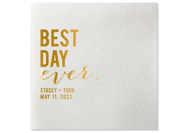 best day ever personalized cocktail napkin
