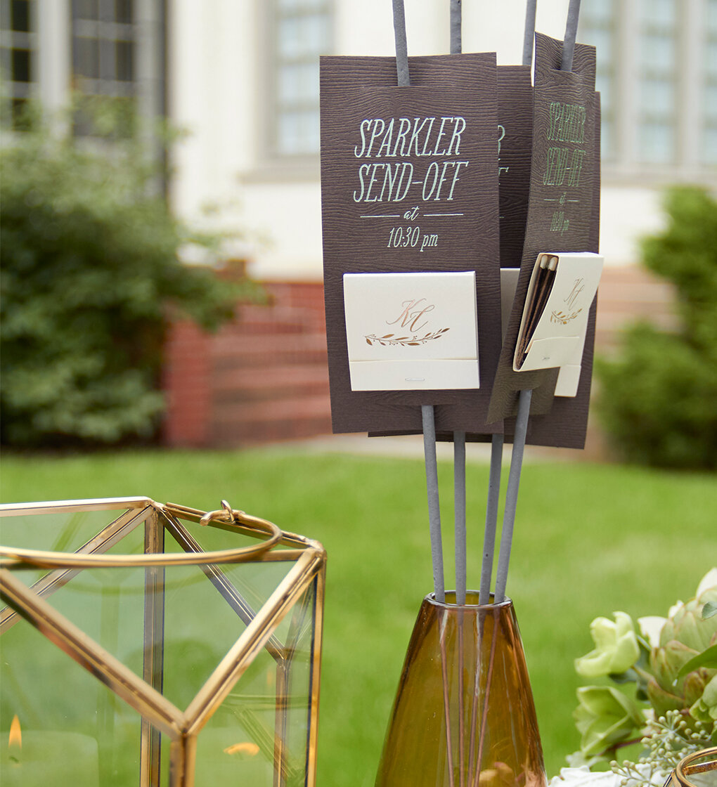 sparkler sleeves and match party favor for a party sparkler send off
