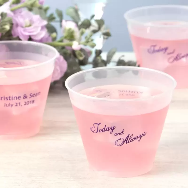 personalized together and always frosted plastic wedding cups
