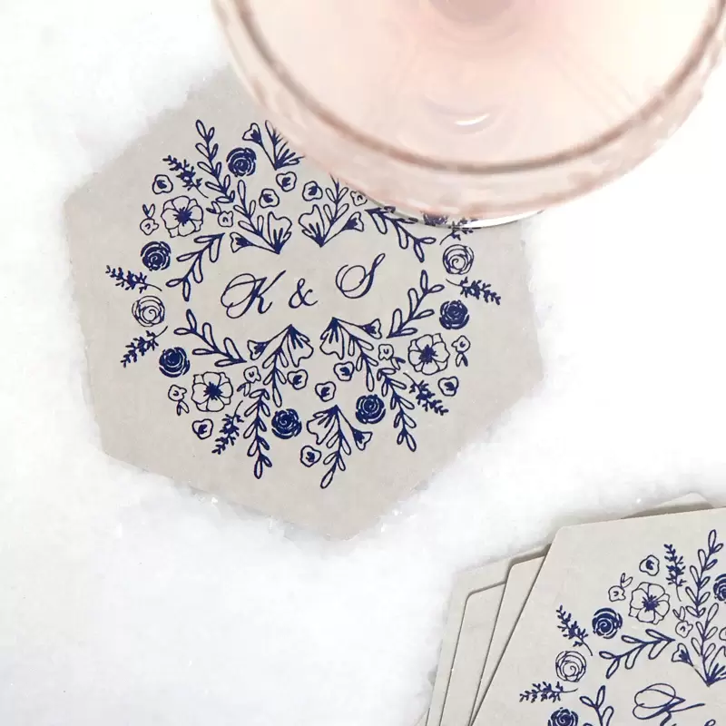 elegant floral wreath coasters