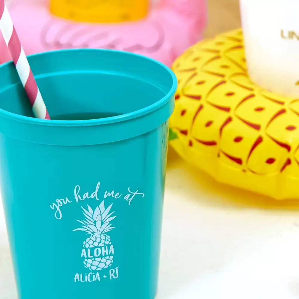 plastic stadium wedding cups