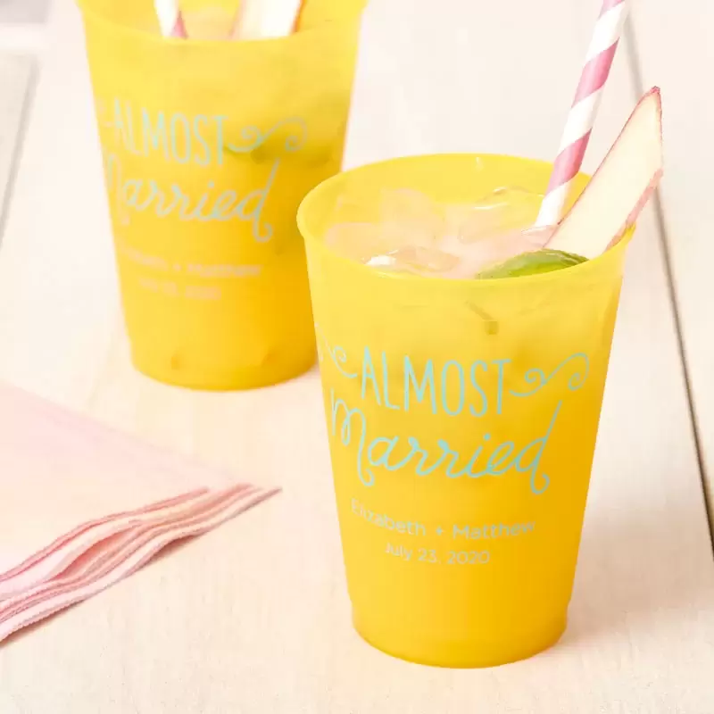 colorful plastic frosted wedding cups