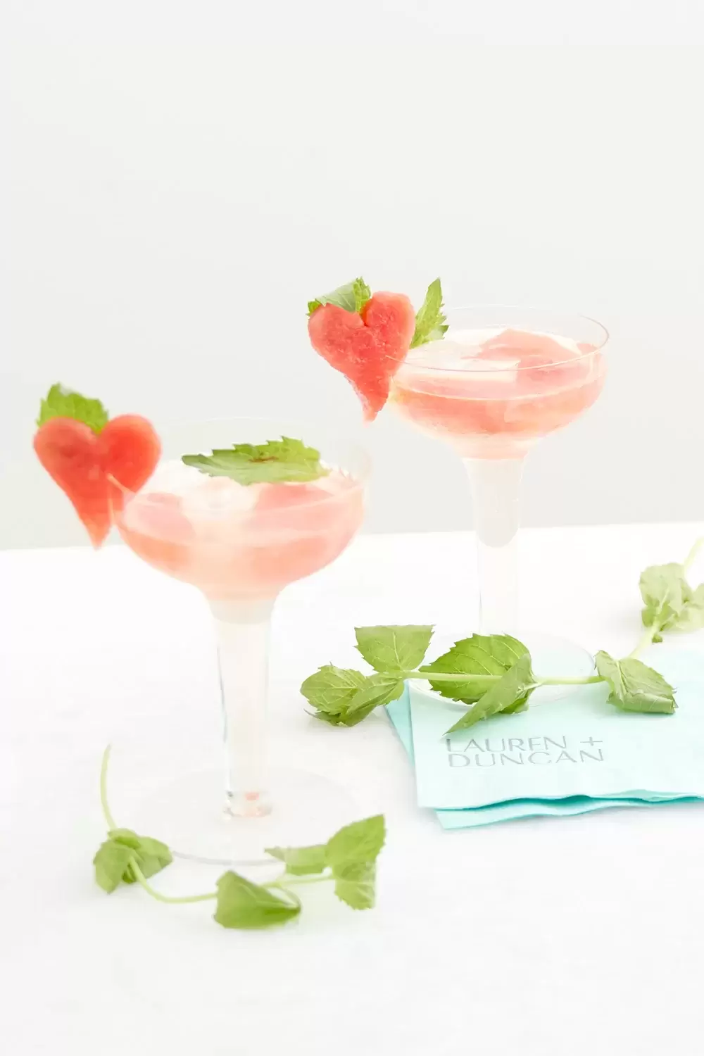 Watermelon Mint cocktail recipe with prosecco