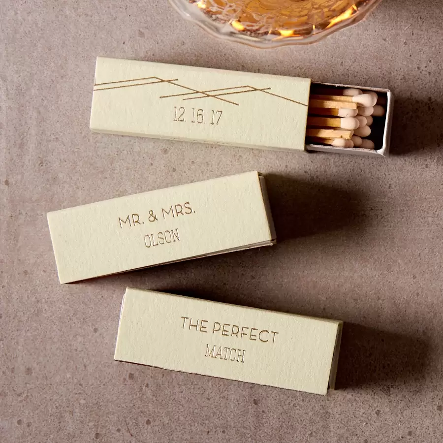 personalize matches for a cute and inexpensive fall wedding favor