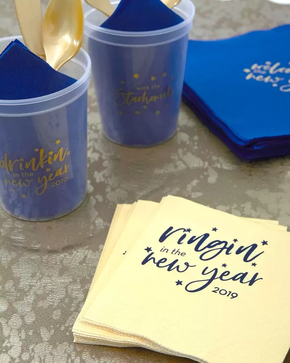 personalized New Years party supplies