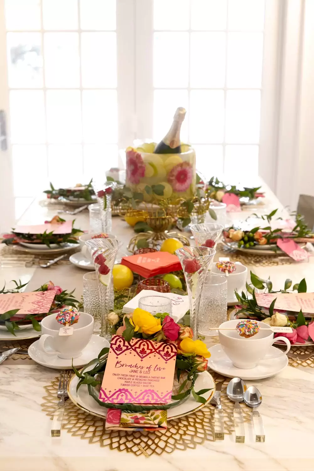 personalized bridal shower party supplies for a beautiful bridal shower tablescape