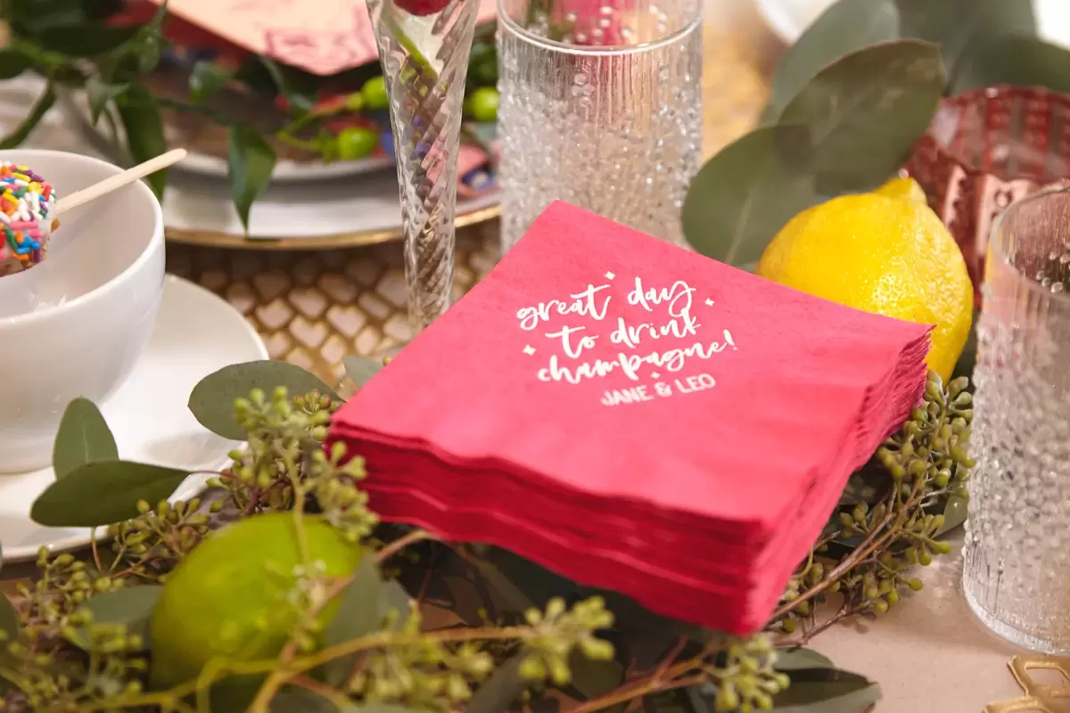 great day to drink champagne cocktail napkin