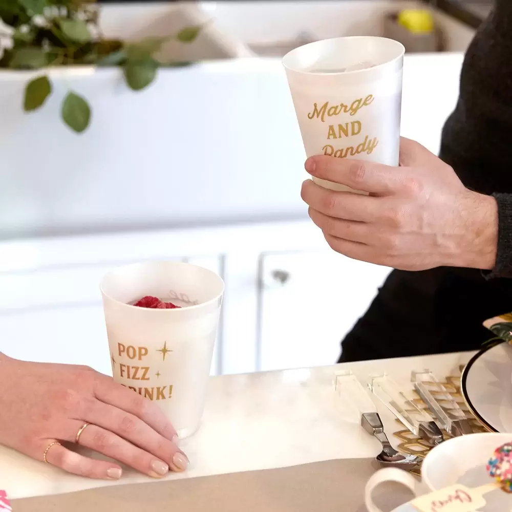 personalized metallic frost flex wedding cups