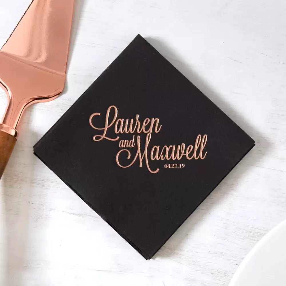 personalized Formal Names wedding napkins