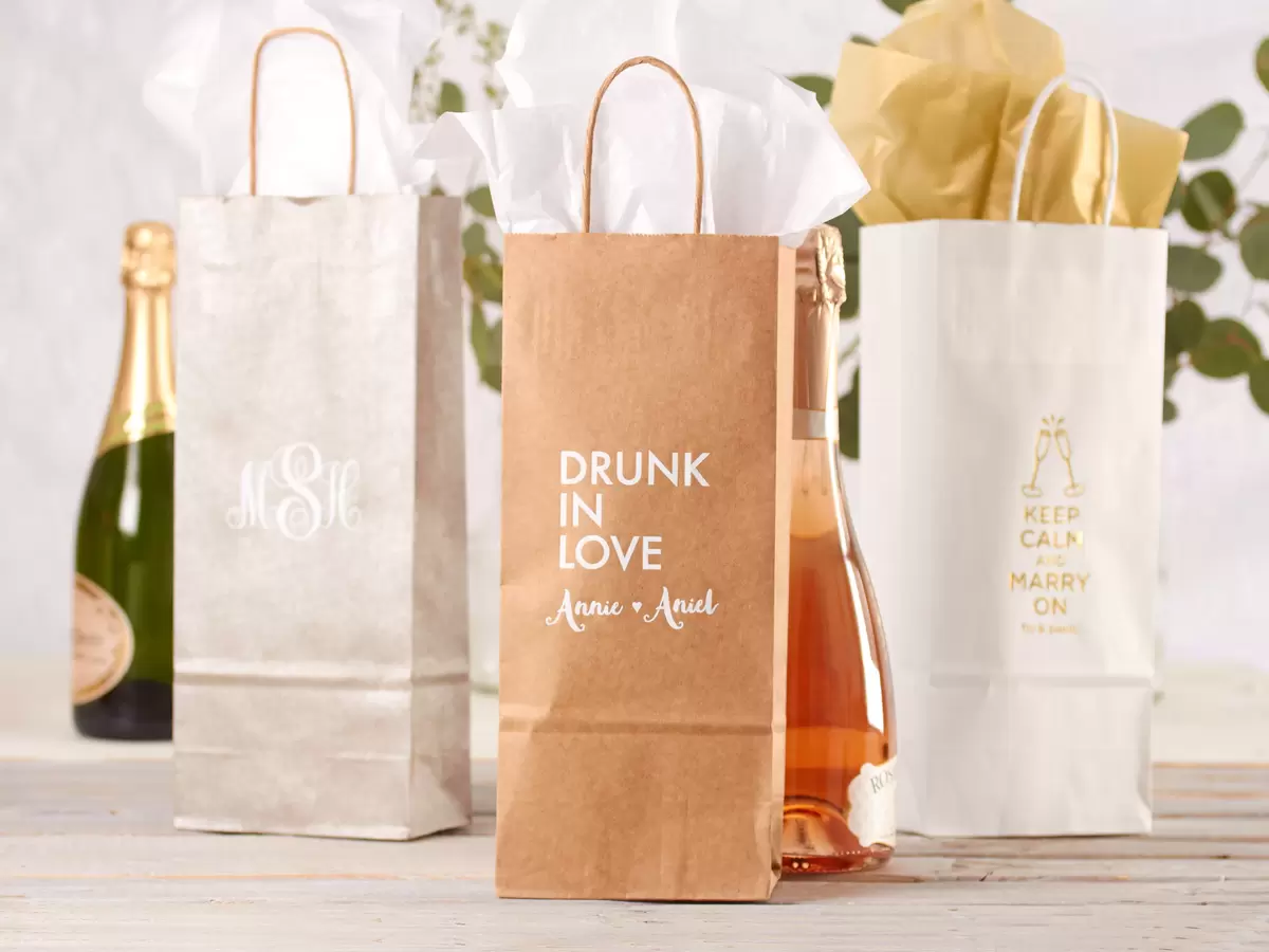 custom designed wine gift bag