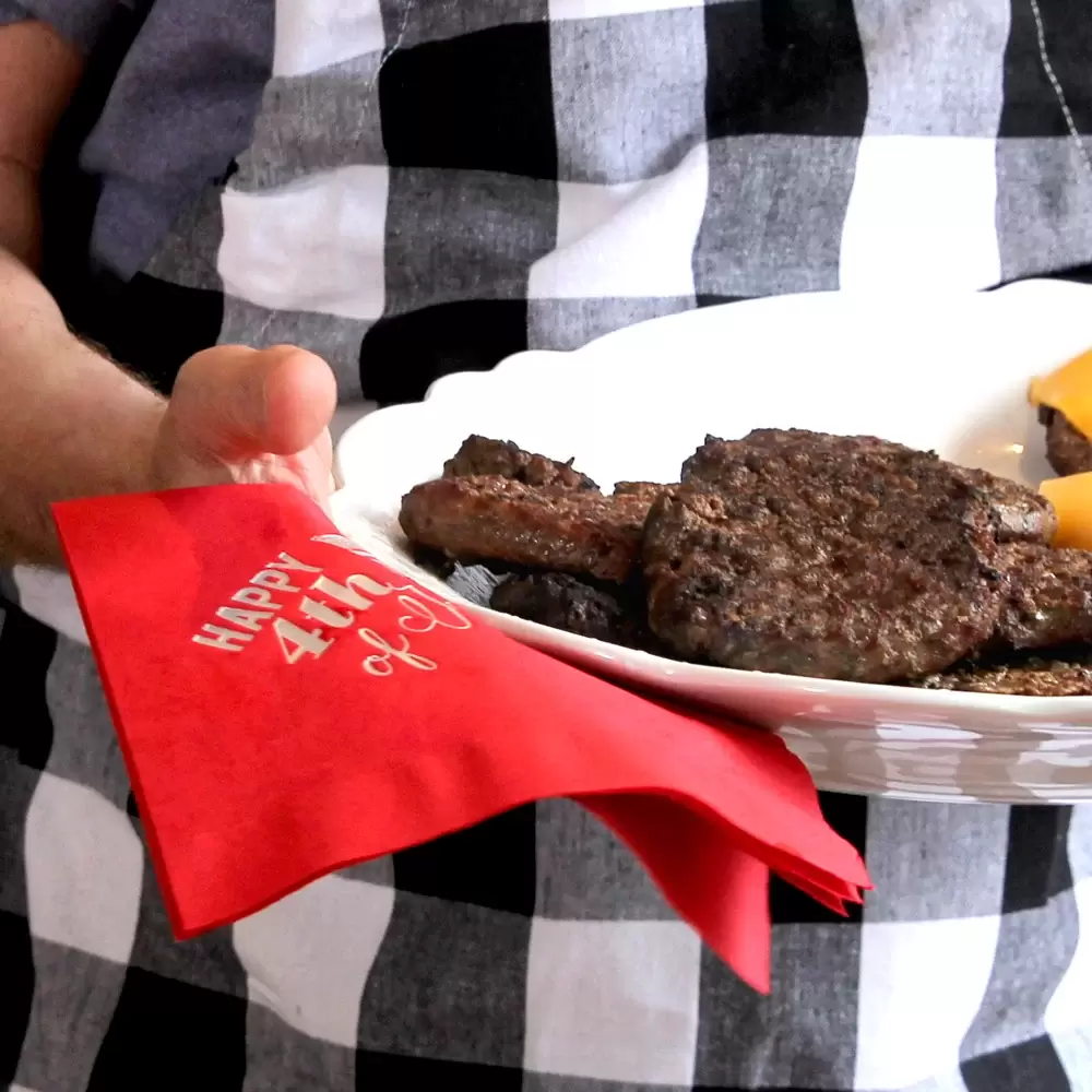 custom designed 4th of July party napkins