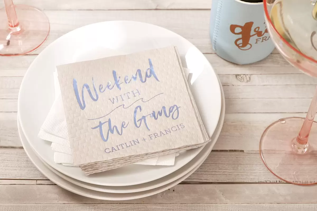 personalized napkins for combined bachelor and bachelorette party